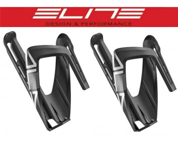 Pair of Elite ALA Bottle cages Black White Water Bottle Cage lightweight 39g